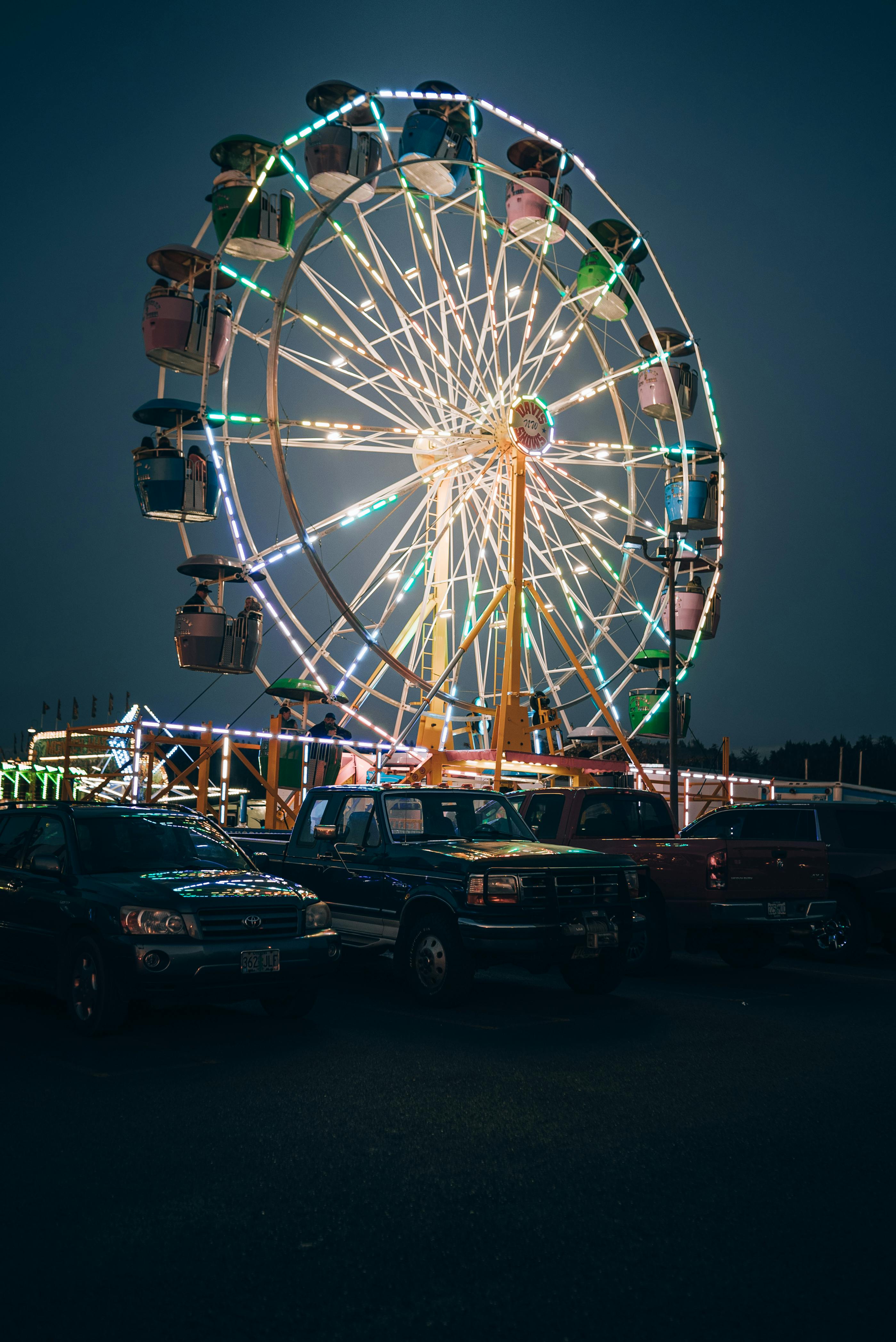 Ferris wheel and carnival rides