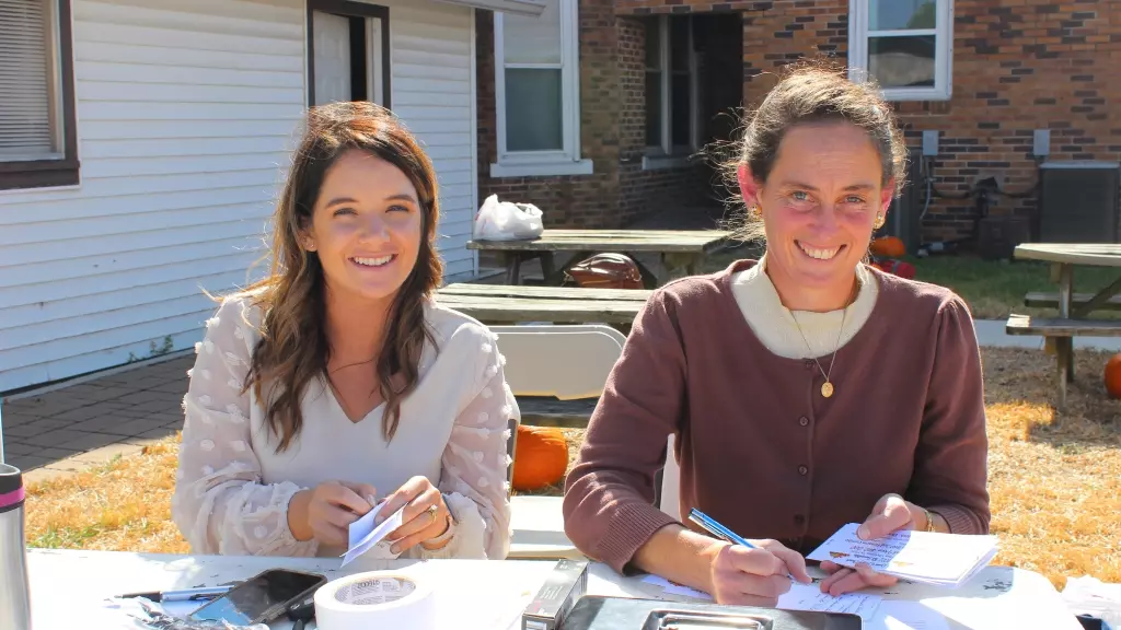 Happy festival attendees