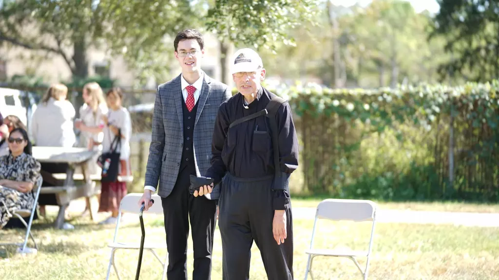 Smiling festival attendees